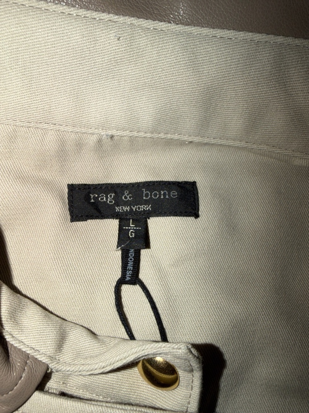 rag & bone Sandstone Nessa Jacket with Faux Leather Collar NWT - Picture 6 of 8